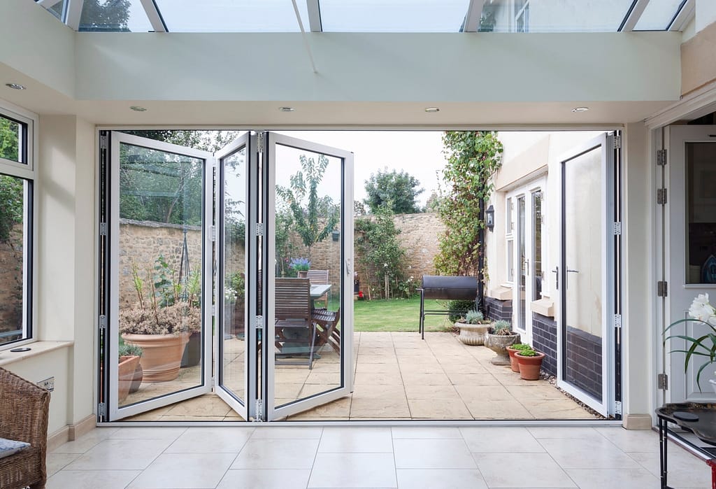 A typical example of some bifold doors near Brinsley