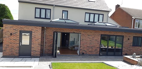 A typical example of a set of bifolding doors near Pinxton