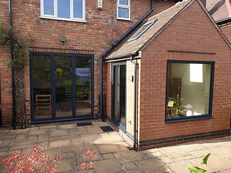 A typical example of a set of bifold doors near Crich
